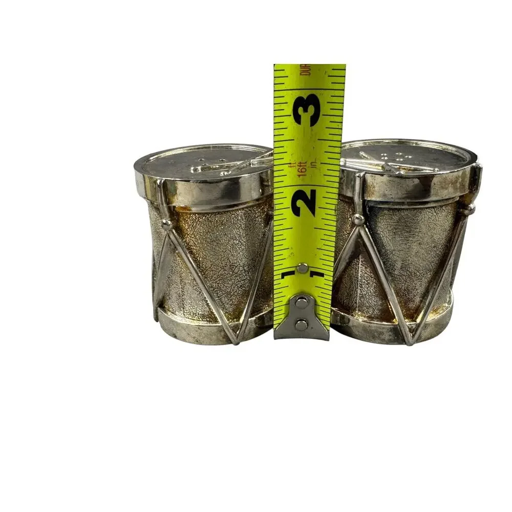 Vintage Towle Silverplate Drums Salt & Pepper Shakers Original Box